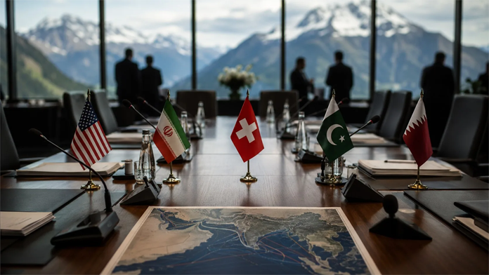 Iran verweigert gemeinsames Foto, während Pakistan in der Schweiz von Weltfrieden spricht