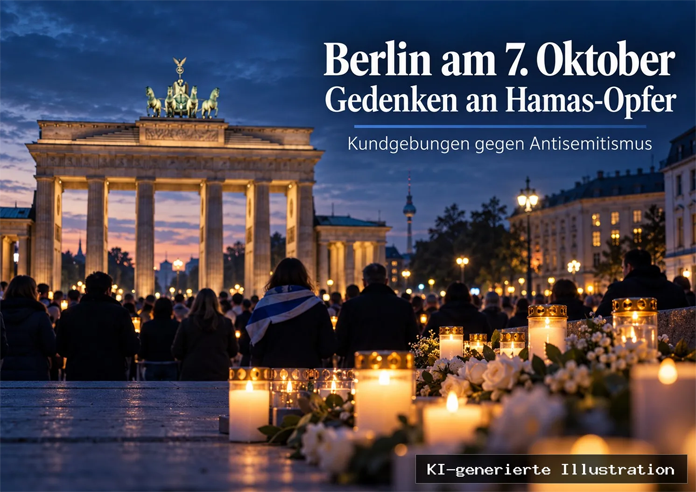 Berlin am 7. Oktober: Gedenken an Hamas-Opfer und Protest gegen Israel am selben Tag